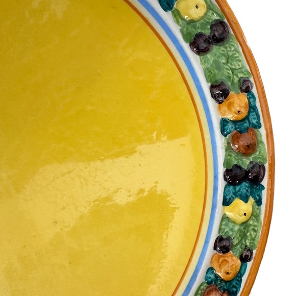 Vintage Majolica Fruit Wreath Della Robbia Italian Numbered Salad/Dessert Plate - Picture 4 of 5